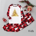 thumbnail image 2 of Odeerbi Christmas Pajamas for Family Holiday Long Sleeve Family Christmas Pajamas Matching Sets Kids Christmas Plaid Printed Blouse Tops + Pants Sleepwear Family Matching PJs Set Red, 2 of 6