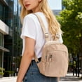 thumbnail image 6 of BadPiggies Mini Backpack Purse for Women, Small Nylon Day Packs Waterproof Multi-Pockets Ladies Travel Bag - Khaki, 6 of 10