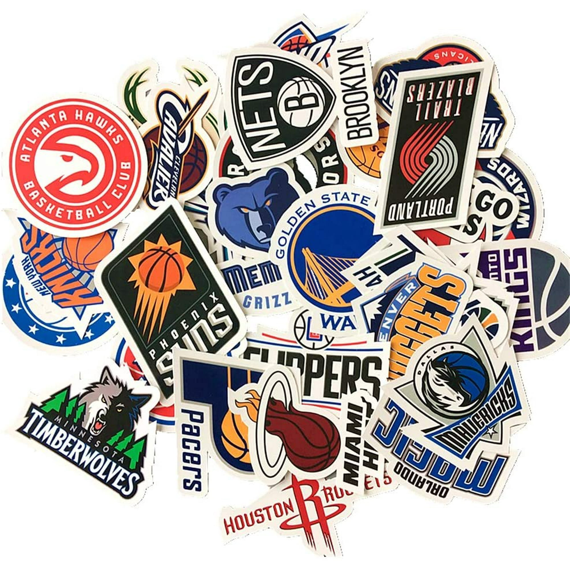 Nba Logo Sticker Vinyl Nba Basketball Team Stickers Pack 30 Pcs Decals For Laptop Ipad Car Suitcase Luggage Water Walmart Canada