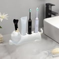 thumbnail image 3 of Ceramic Toothbrush Holder for Bathroom Counter, Cute Cat Design Organizer with 4 Slots, Space Saving Toothbrush and Razor Storage for Small Spaces, Easy Clean Glazed Cera, 3 of 6