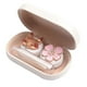 thumbnail image 1 of Cute Contact Lens Case Travel Kit Portable Contact Case Container With 2 Contact Lens Box, And Tweezers-White-Fox Style, 1 of 4