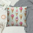 thumbnail image 2 of COMIO , Decorative Square Throw Pillow Case Cushion Cover, Kawaii Ice Cream Pattern, for Couch Sofa Bedroom Chair Home Decor, 2 of 5