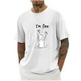 thumbnail image 2 of T Shirts for Men Clearance Short Sleeve Round-Neck Printing Casual Shirts White XXXXL, 2 of 5