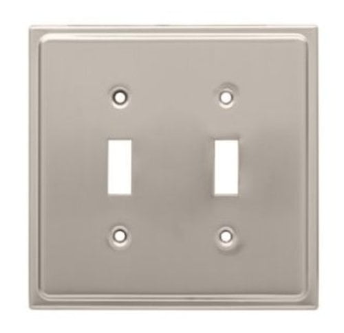 Franklin Brass 126365 Country Fair Double Toggle Switch Wall Plate/Switch Plate/Cover Satin Nickel 