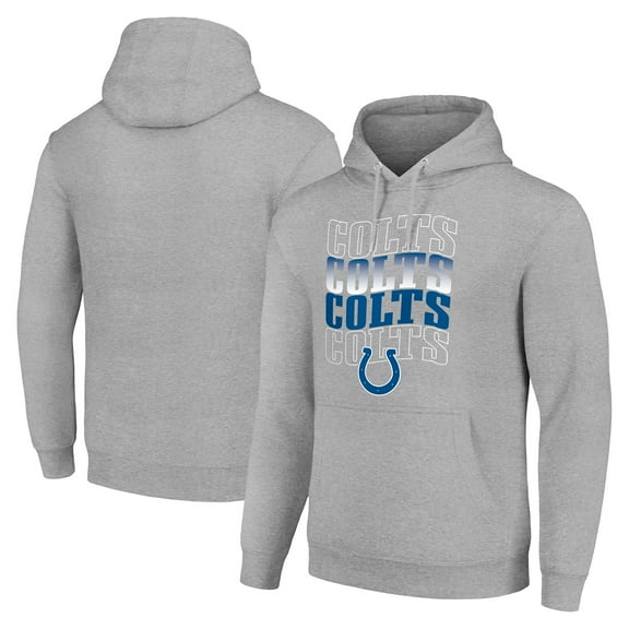 Men's Starter Heather Gray Indianapolis Colts Four Team Name Logo Fleece Pullover Hoodie