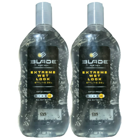 Blade (2-Pack) Hair Styling Gel For Men Extreme Wet Look 20oz Each All Day
