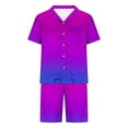 thumbnail image 3 of Hvyesh Men Satin Silk Pajamas Set with Pockets Sleepwear Shorts Satin Summer Loungewear 2 Piece Button Down Set, 3 of 5