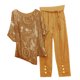 thumbnail image 2 of ICHUANYI Clearance Women's Print Crewneck Short Sleeve Pullover Shirt Tops + Pants Trousers Set(Yellow, M) ICHUANYI WER2023081005976, 2 of 6