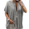 thumbnail image 2 of Joernso T-shirt Sequins Loose Female Women Short Sleeve Oversize Blouse for Daily Life, 2 of 7