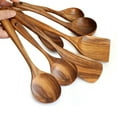 thumbnail image 4 of Unpainted Solid Wood Kitchen Tableware Wooden Kitchen Tools Spoon Rice Spoon Spatula, 4 of 6