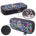 thumbnail image 4 of Vsdgher Colorful Tie Dye Stained Glass 2 Print Pen Case Leather Pencil Pouch Markers Holder Big Capacity Bag with Zippered Pocket for Stationery Tool, 4 of 6