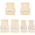 thumbnail image 4 of 6pcs Hair Hake Brush 3 Size Wide Wood Handle Soft Sheep Hair Bristles Flat Artist Painting Brushes for Watercolor Wash Ceramic Pottery, 4 of 7