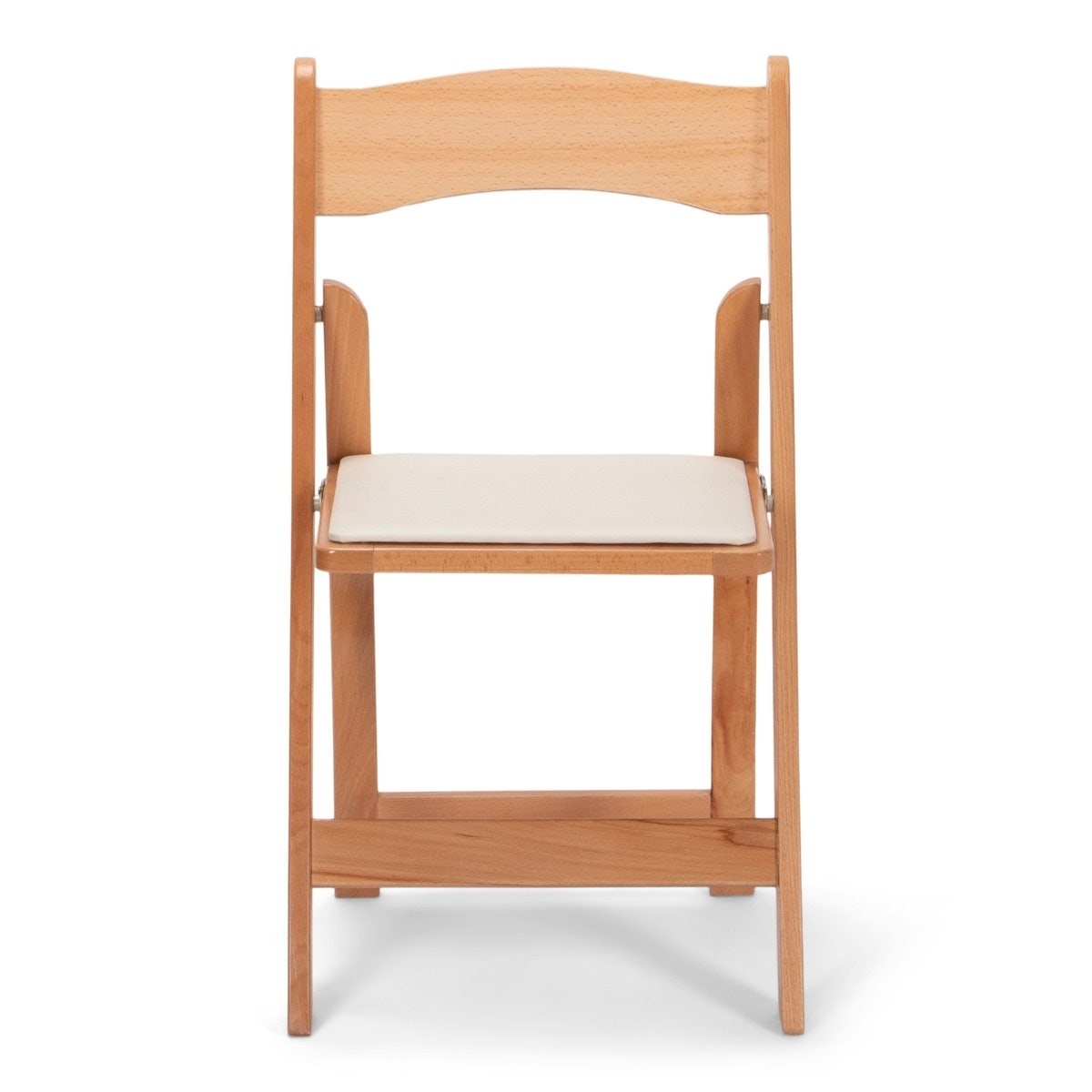 Titan Series Wood Folding Chair - Natural with Ivory Pad - 4 Pack