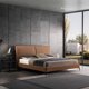 thumbnail image 2 of Conjunto de muebles de dormitorio para apartamento/Hotel/Loft, cama de cuero de imitación, moderna, personalizada, tamaño completo, última moda, 2 of 3
