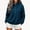 Navy, variant on Women's Waffle Knit Stand Collar Henley Top, Long Sleeve Half Button Casual Pullover