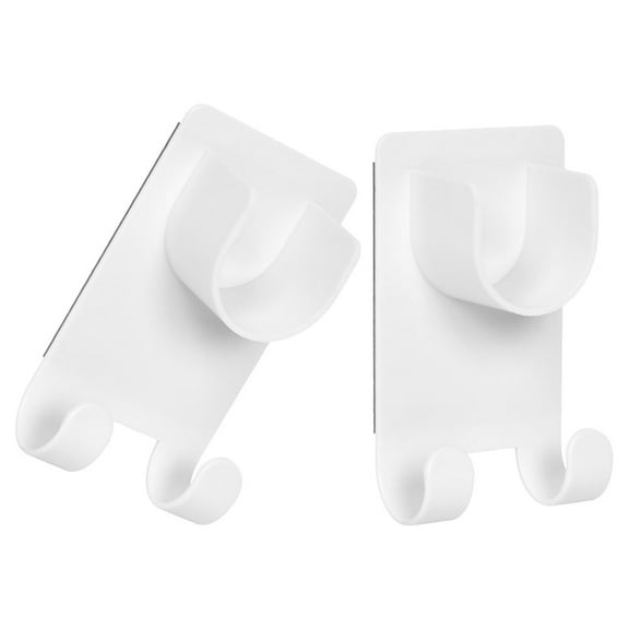 HOMEMAXS 2 Pcs Double Hook Pole Support Brackets Curtains Rods White