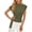 Blackish Green, variant on Womens T Shirts Solid Color Half High Neck Solid Blouse, Short Cap Sleeve Button Top with Waist Cinching Dressy Casual Business Work Tops Summer Vacation Fashion Clothing 2026 Khaki, 2XL