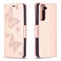 Dteck Case For Samsung Galaxy S21 plus 6.7 inch Premium PU Leather Flip Wallet Case Embossed Full Body Protection Flip Stand Card Holder Magnetic Cover , pink