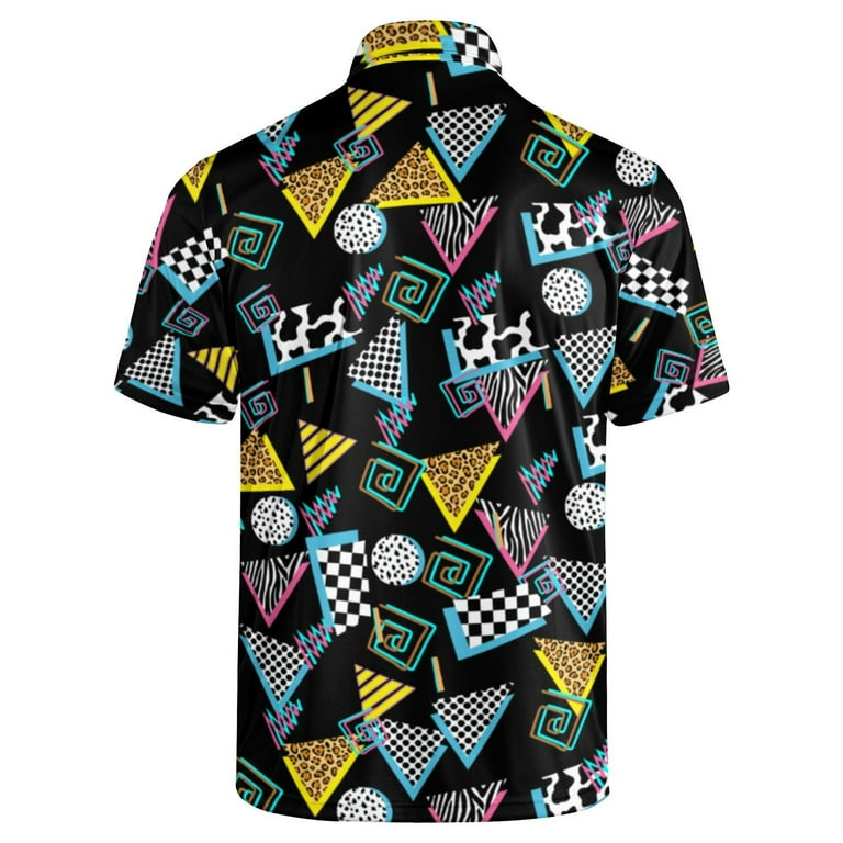 retro 80s 90s Golf Shirts for Men Outfit Dry Fit Performance