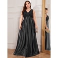 thumbnail image 4 of AURA Plus Size Deep V Neck Mermaid Evening Dress Sexy Backless Long Formal Gown, 4 of 8