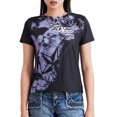 thumbnail image 2 of Michellecmm  Women's Slim Gothic Tops Retro Abstract Print Short Sleeve T-Shirts, 2 of 9
