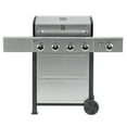 thumbnail image 4 of Kenmore 4-Burner Outdoor Propane Gas Grill with Side Burner, Open Cart, Stainless Steel, 4 of 13
