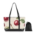 thumbnail image 7 of FORMRS Canvas Laptop Tote Bag for Women with 15.6" Computer Compartments Shoulder Handbag, Cute Cherry, 7 of 7