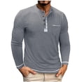 thumbnail image 3 of DIOAZUD Waffle Long Sleeve Henley Shirts for Men Solid Color Button Tops Lightweight Casual Regular Fit Tshirts for Workout, 3 of 7