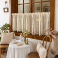 thumbnail image 1 of Valance Curtain for Kitchen Windows, Polyester Semi-Sheer Window Valance with Embroidery and Rod Pocket, 59.06x17.72 Inches, Home Decor Window Treatments, 1 of 7