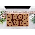 thumbnail image 2 of Printed Coir Doormat Welcome Mat Entry, Front Door Outdoor/Indoor Rug Non-Slip Beautiful Valentine Love 18"x28" - Love, 2 of 7