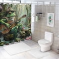 thumbnail image 7 of BCIIG Frog Guitar Forest Bathroom Decor Set with Hooks, Colorful Polyester Fabric Fashion Shower Curtain Set for Home Decoration, Waterproof with Vibrant HD Print 36"x72, 7 of 7