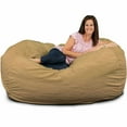 thumbnail image 1 of Ultimate Sack Lounger Bean Bag Chair in multiple colors: Giant Foam-Filled Furniture - Machine Washable Covers, Double Stitched Seams, Durable Inner Liner. (Lounger, Camel Suede), 1 of 5