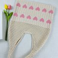 thumbnail image 6 of Yucurem Women Crochet Tote Handbag Heart Pattern Ladies Daily Handbag (Apricot Pink) Fashion shoulder bag (A), 6 of 8