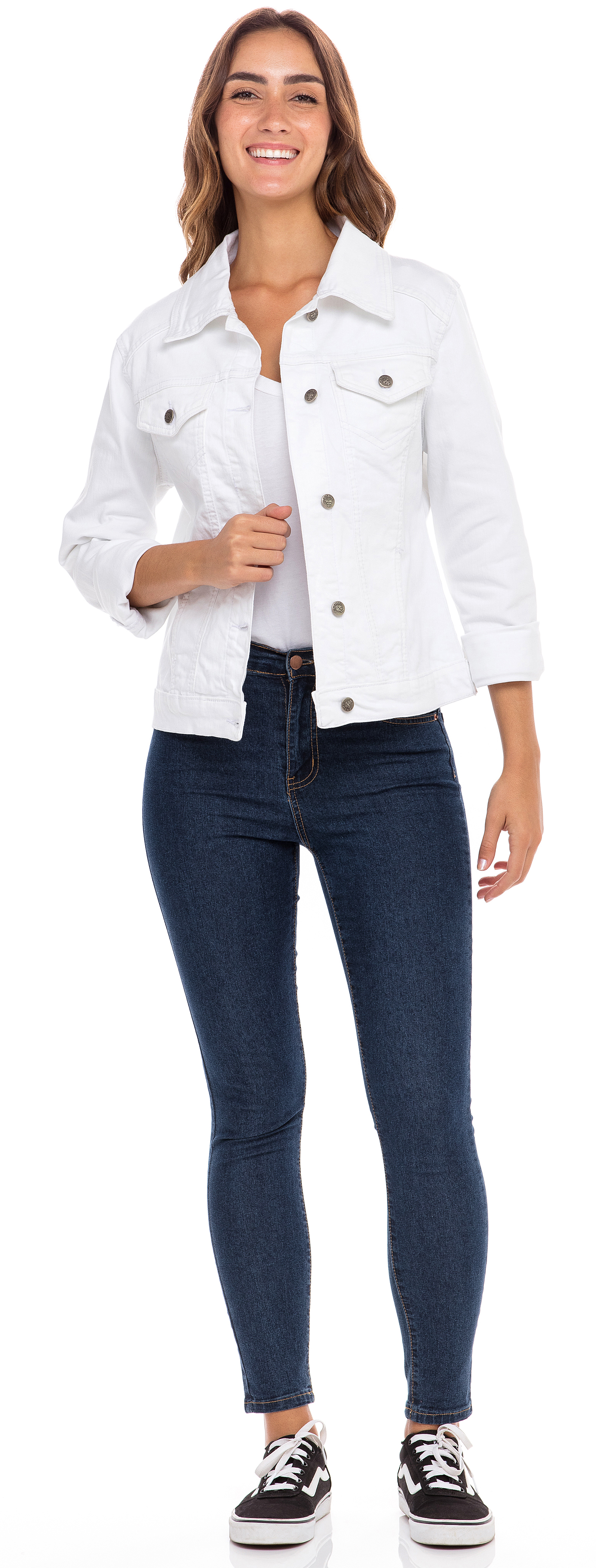 SKYLINEWEARS Women Denim Jacket Button UP Long Sleeve Ladies Stretch Trucker Jean Jackets - image 3 of 5