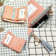Fashion Women Wallets Female PU Leather Wallet Mini Ladies Purse Zipper Clutch Bag Money Card Holder for Women Girl(Purple)