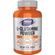 NOW Sports Nutrition, L-Glutamine Pure Powder, Nitrogen Transporter*, Amino Acid, 6-Ounce