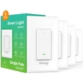 thumbnail image 1 of GHome Smart Switch,Smart Wi-Fi Light Switch Compatible with Alexa and Google Assistant 2.4Ghz, Single-Pole,Neutral Wire Required,UL Certified,Remote/Voice Control, No Hub Required (4 Pack), 1 of 4