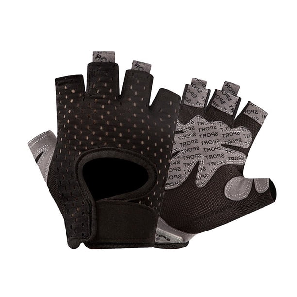 Guantes de Fitness para gimnasio para mujer, almohadilla antideslizante de medio dedo, transpirable, para levantamiento de pesas, equipo de ejercicio deportivo Fivean Guantes deportivos