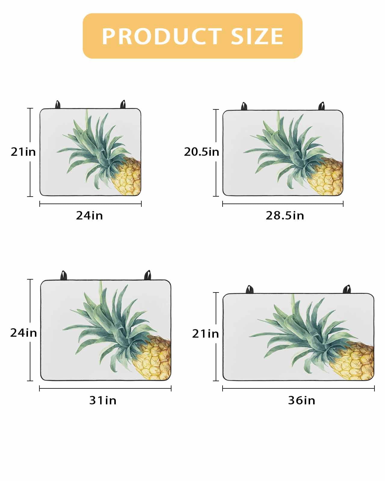 Large Induction Cooktop Protector Mat Pineapple Stove Top Covers for Electric Stove, Summer Botanical Watercolor Decorative Stove Burner Cover Mats, Glass Top Stove Cover