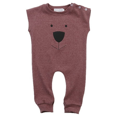 

Newborn Baby Summer Sleeveless Romper Cute Bear Print Cartoon Jumpsuit