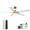 Gold & Black & White, variant on 52 Inch Smart Ceiling Fan with LED Lights Remote,Quite DC Motor,Voice Control via Alexa Google WIFI Phone,Outdoor Indoor Modern Ceiling Fans,Dimmable,for Bedroom Patio Porch,Gold and White Black