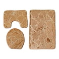 thumbnail image 1 of Juego de 3 alfombras de baño decorativas, antideslizantes, absorbentes de agua, suaves Caqui, 1 of 8
