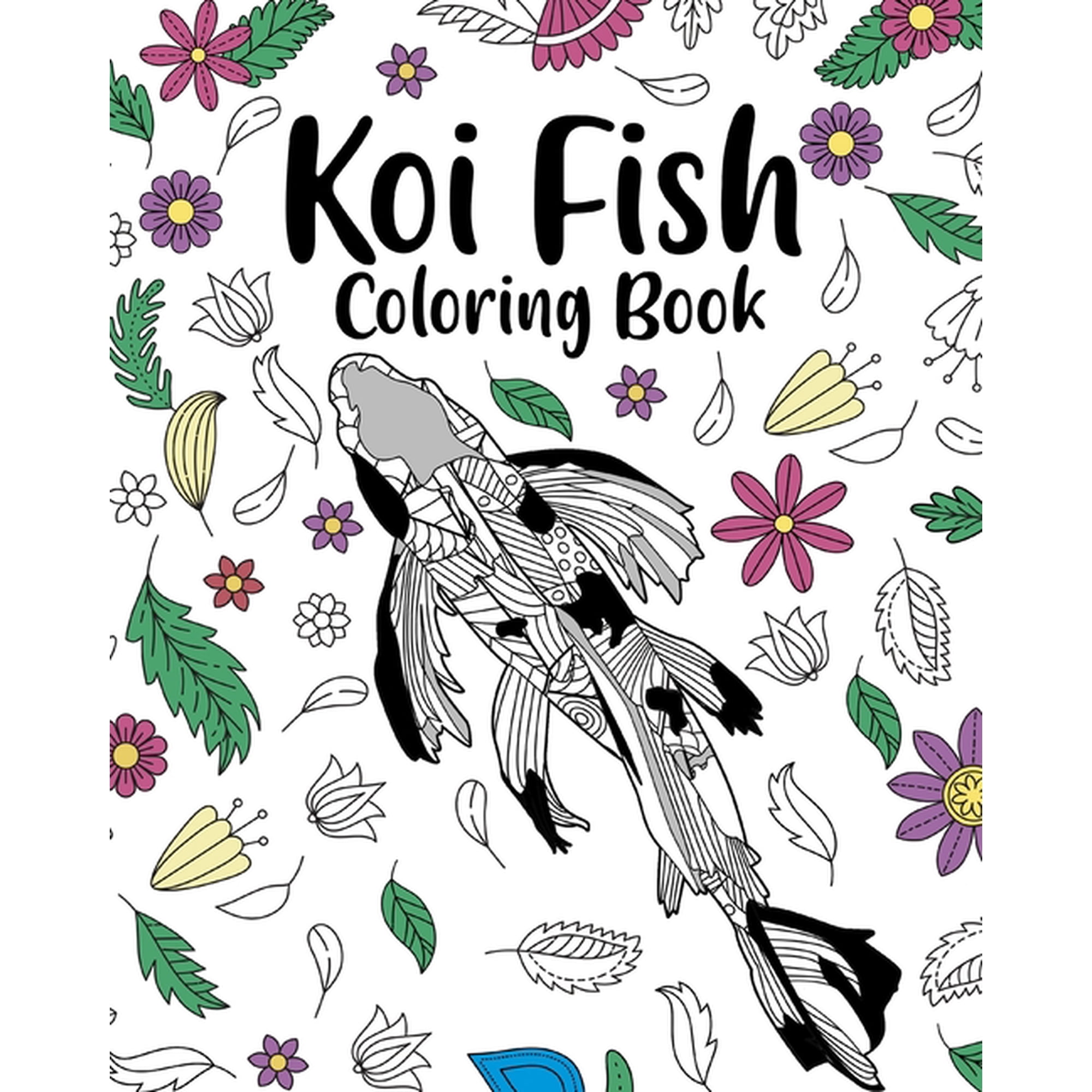 Koi Fish Coloring Book: Adult Crafts & Hobbies Coloring Books, Floral Mandala Pages, (Paperback)