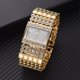thumbnail image 2 of Reloj de cuarzo con banda de aleación de moda, esfera cuadrada especial, reloj femenino con diamantes de imitación (oro), 2 of 3
