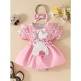 thumbnail image 2 of HWJAD My 1st Easter Outfit Newborn Baby Girl Infant Girls Bunny Short Sleeve Romper Jumpsuit Dress Headband Summer Outfits, 2 of 9
