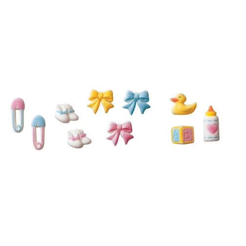 Baby Assortment Sugar Decorations Cupcake Topper, by Lucks 12 Count