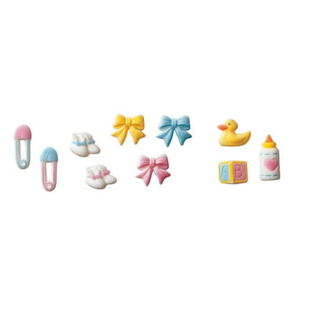 Sugar Cookie Shower Favor (Baby Assortment Sugar Decorations Toppers Cupcake Cake Cookies Shower Favors Booties Duck Pin Bow Party 12)