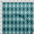thumbnail image 3 of oneOone Viscose Chiffon Teal Blue Fabric Argyle Check Craft Projects Decor Fabric Printed By The Yard 42 Inches Wide, 3 of 4