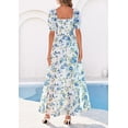 thumbnail image 5 of PRETTYGARDEN Women's Floral Boho Maxi Dresses Flowy Short Sleeve A Line Smocked Eyelet Summer Beach Vacation Clothes, 5 of 10