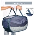 thumbnail image 5 of Kiibsot Strong Mesh Pop Up Laundry Basket, Collapsible Laundry Hamper with Side Pocket, Foldable Clothes Hamper with Durable Reinforced Handles for Laundry, Bathroom, Kids Room, Dorm or Travel, 5 of 7